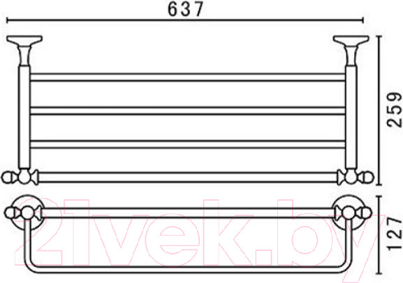 Изображение товара Полка для ванной Art&Max Antic Crystal AM-2622SJ-Br