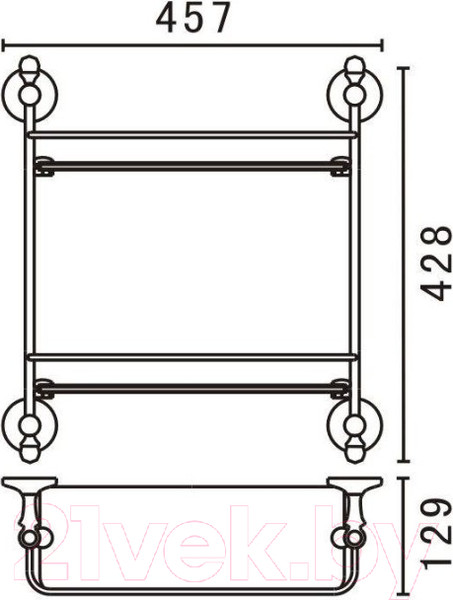 Изображение товара Полка для ванной Art&Max Antic Crystal AM-E-2682BSJ-Do (золото)