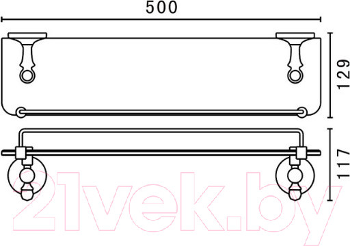 Изображение товара Полка для ванной Art&Max Antic Crystal AM-E-2682SJ-Br