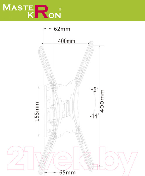 Изображение товара Кронштейн для телевизора MasterKron PLA27-440
