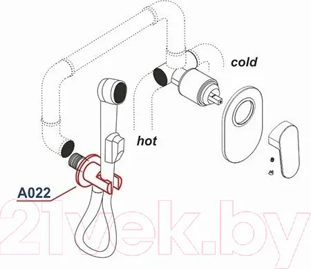 Изображение товара Подключение для душевого шланга Wasserkraft A022