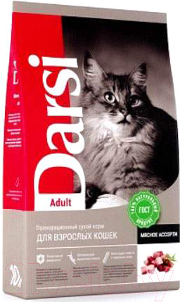 Изображение товара Сухой корм для кошек Darsi Adult Мясное ассорти / 37179 (10кг)