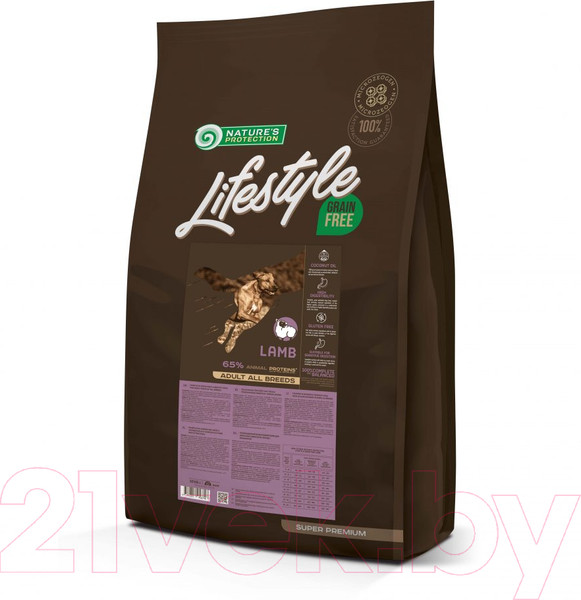 Изображение товара Сухой корм для собак Nature's Protection Lifestyle Adult Grain Free Lamb / NPLS45674 (10кг)