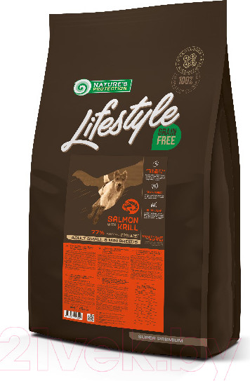 Изображение товара Сухой корм для собак Nature's Protection Lifestyle Grain Free Adult Salmon with Krill / NPLS45680 (1.5кг)