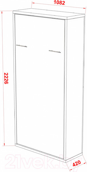 Изображение товара Шкаф-кровать трансформер Макс Стайл Kart 36мм 90x200 (дуб бардолино натуральный Н1145 ST10)