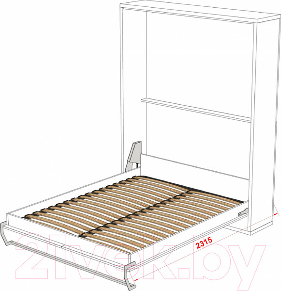 Изображение товара Шкаф-кровать трансформер Макс Стайл Kart 36мм 140x200 (дуб бардолино натуральный Н1145 ST10)