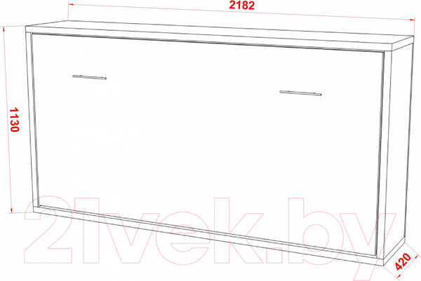 Изображение товара Шкаф-кровать трансформер Макс Стайл Wave 36мм 90x200 (светло-серый U708 ST9)