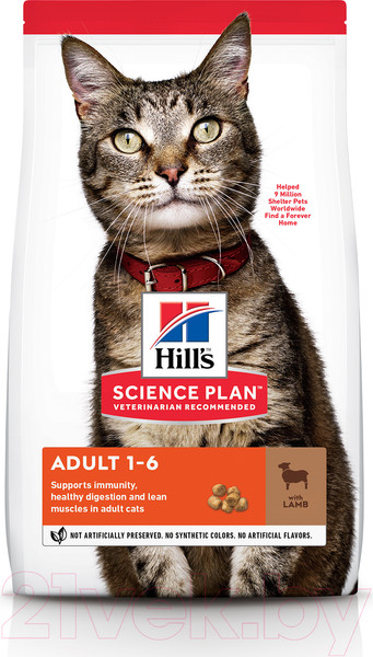 Изображение товара Сухой корм для кошек Hill's Science Plan Adult Optimal Care Lamb / 604719 (1.5кг)