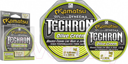 Изображение товара Леска плетеная KAMATSU Techron Olive Green 0.25мм 100м / 259100025