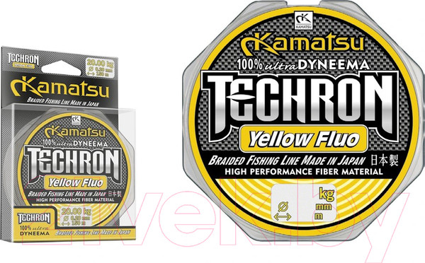 Изображение товара Леска плетеная KAMATSU Techron Yelloy Fluo 0.22мм 150м / 258150022