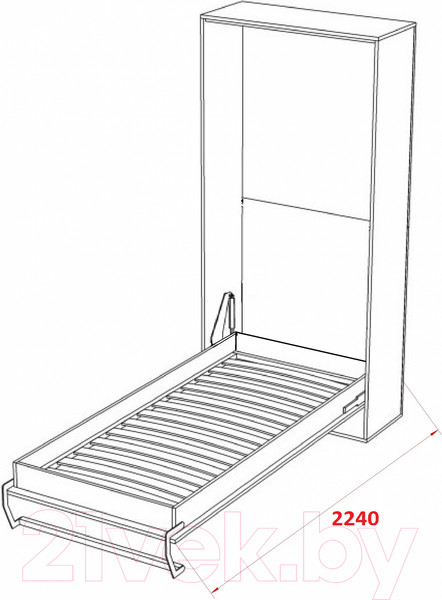 Изображение товара Шкаф-кровать трансформер Макс Стайл Smart 18мм 90x200 (дуб бардолино натуральный Н1145 ST10)