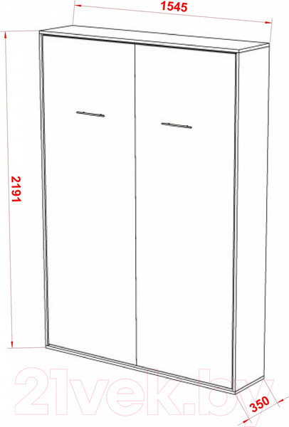 Изображение товара Шкаф-кровать трансформер Макс Стайл Smart 18мм 140x200 (дуб бардолино натуральный Н1145 ST10)