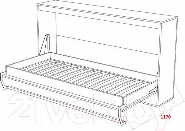 Изображение товара Шкаф-кровать трансформер Макс Стайл Strada 18мм 90x200 (серый пыльный U732 ST9)