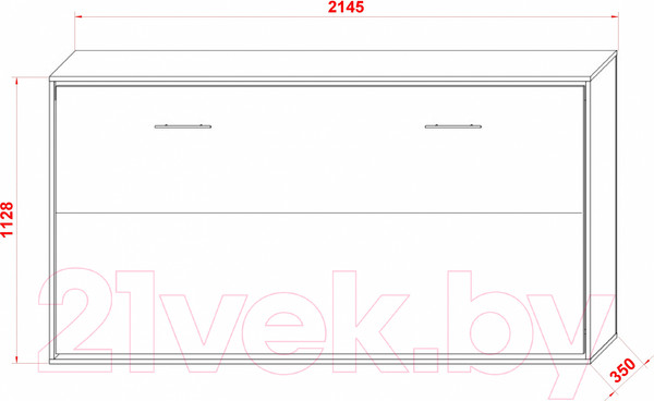Изображение товара Шкаф-кровать трансформер Макс Стайл Strada 18мм 90x200 (дуб бардолино натуральный Н1145 ST10)