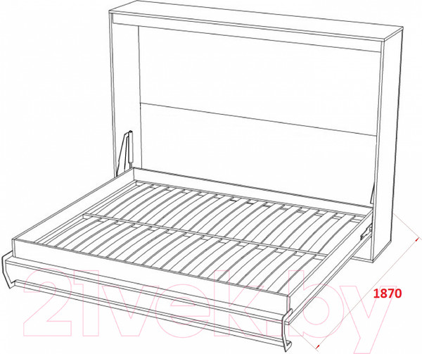 Изображение товара Шкаф-кровать трансформер Макс Стайл Strada 18мм 160x200 (дуб бардолино натуральный Н1145 ST10)