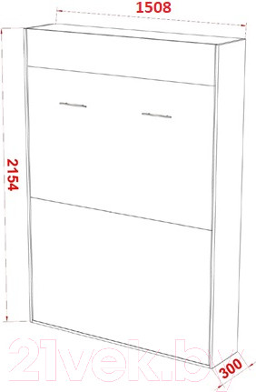 Изображение товара Шкаф-кровать трансформер Макс Стайл Studio 18мм 140x200 (серый пыльный U732 ST9)