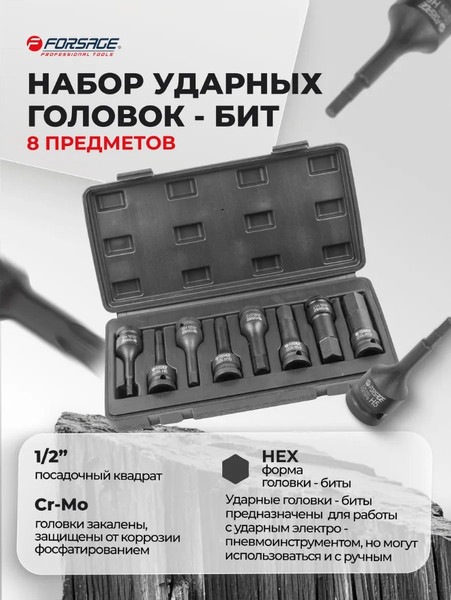 Изображение товара Набор головок слесарных Forsage F-4087MPB (4004)