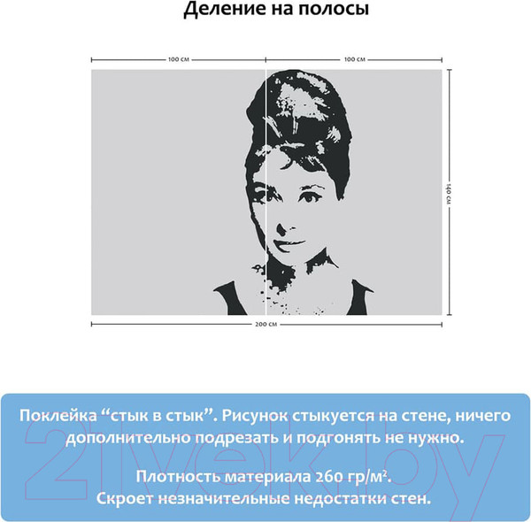 Изображение товара Фотообои листовые Citydecor Хепберн 1 (200x140)