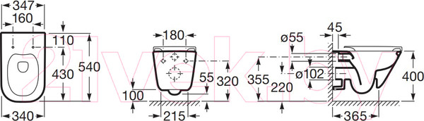 Изображение товара Унитаз подвесной с инсталляцией Roca The Gap 7893104100