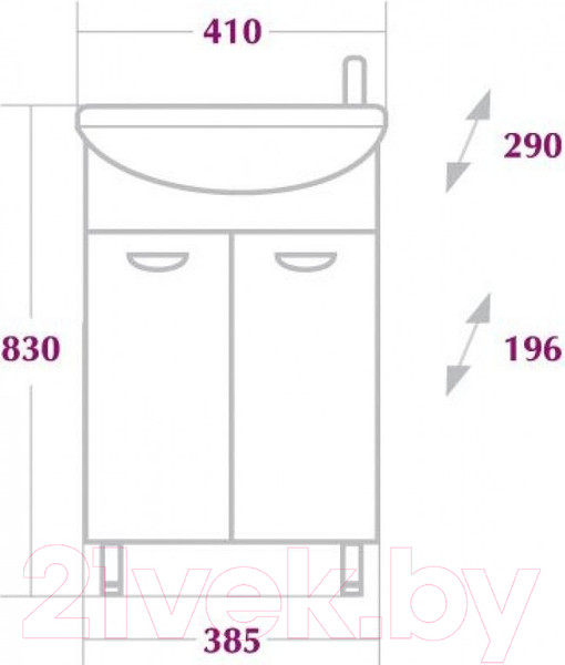 Изображение товара Тумба под умывальник Onika Азов 40.10 (104001)