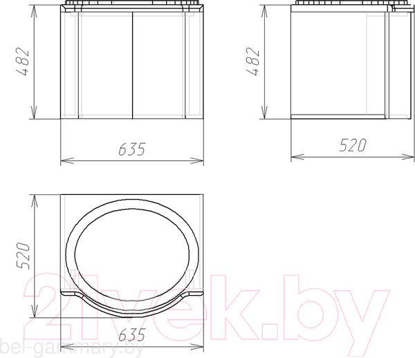 Изображение товара Тумба с умывальником Гамма Люкс 4П - 65 (камень светлый)