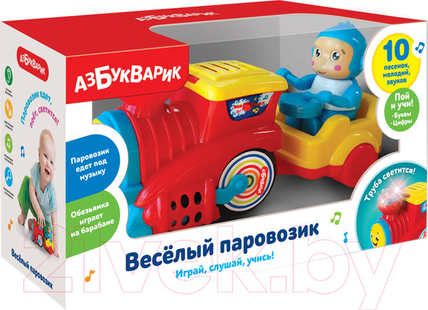 Изображение товара Развивающая игрушка Азбукварик Веселый паровозик / AZ-2584А (красный)