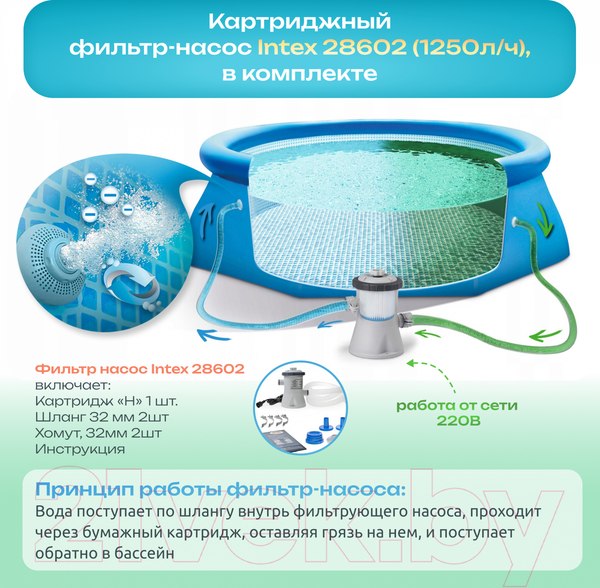 Изображение товара Каркасный бассейн Intex Prism Frame / 26702 (305x76)