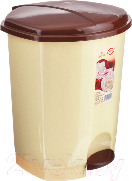 Изображение товара Мусорное ведро Эльфпласт EP032 с педалью (18л, бежево-коричневый)