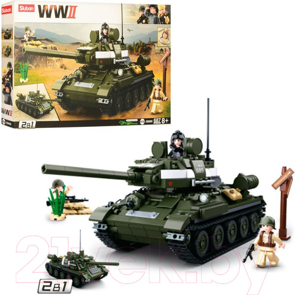 Изображение товара Конструктор Sluban Танк с фигурками / M38-B0689 (687эл)