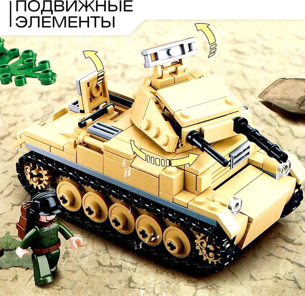 Изображение товара Конструктор Sluban Танк с фигурками / M38-B0691 (356эл)