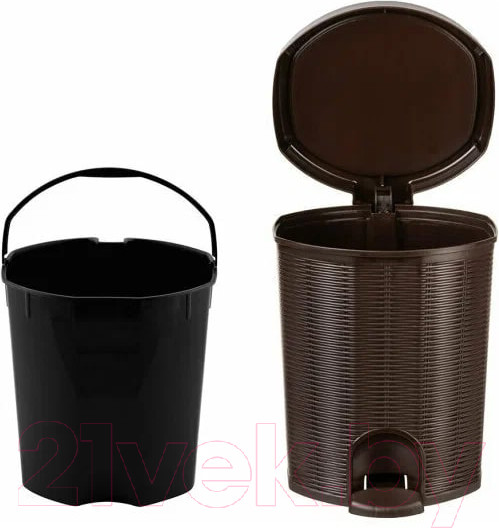 Изображение товара Мусорное ведро Эльфпласт Elegance EP336 с педалью (11л, коричневый)