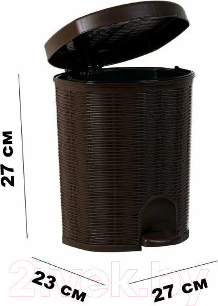 Изображение товара Мусорное ведро Эльфпласт Elegance EP336 с педалью (11л, коричневый)
