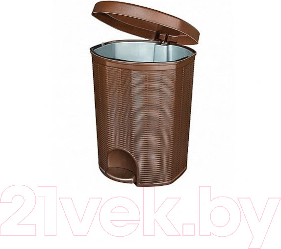 Изображение товара Мусорное ведро Эльфпласт Elegance EP337 с педалью (18л, коричневый)