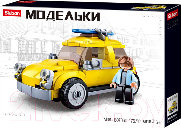 Изображение товара Конструктор Sluban Машинка с фигуркой / M38-B0706C (176эл)
