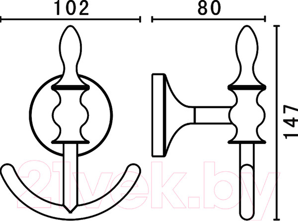 Изображение товара Крючок для ванной Art&Max Bohemia AM-E-4286B-Br