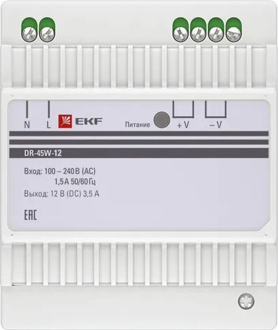 Изображение товара Блок питания на DIN-рейку EKF PROxima DR-45W-12