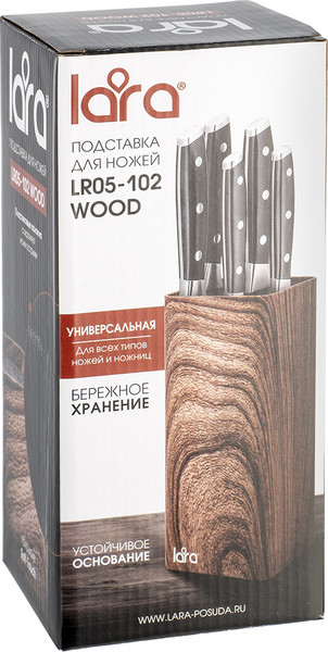 Изображение товара Подставка для ножей Lara LR05-102 (дерево)