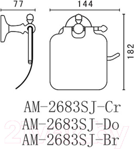 Изображение товара Держатель для туалетной бумаги Art&Max Antic Crystal AM-E-2683SJ-Br