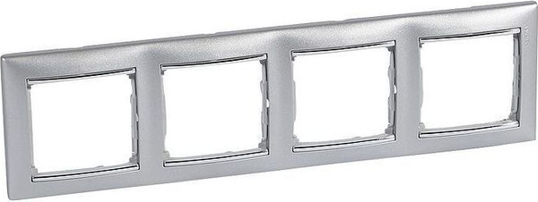 Изображение товара Рамка для выключателей и розеток Legrand Valena 770354 (алюминий/серебристый)