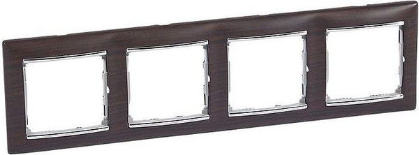 Изображение товара Рамка для выключателей и розеток Legrand Valena 770374 (темное дерево/серебристый)