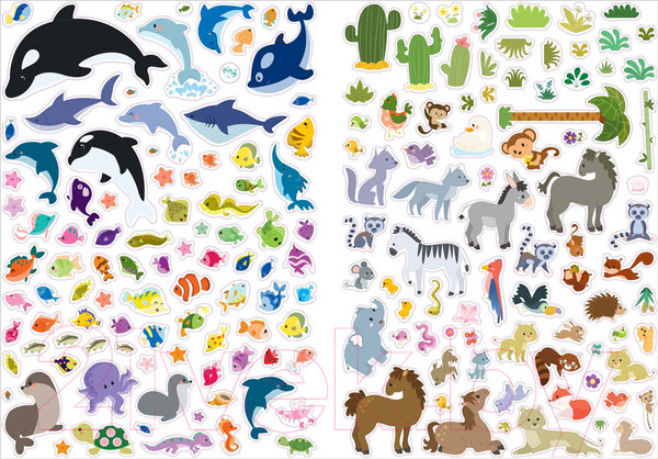 Изображение товара Развивающая книга Робинс 600 наклеек. Животные