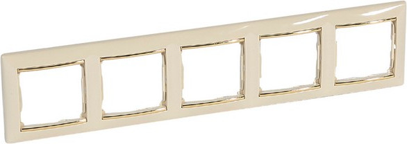 Изображение товара Рамка для выключателей и розеток Legrand Valena 774155 (слоновая кость/золото)