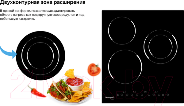 Изображение товара Электрическая варочная панель Weissgauff HVF431B