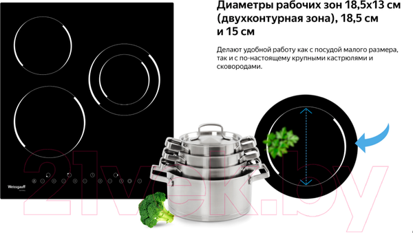 Изображение товара Электрическая варочная панель Weissgauff HVF431B