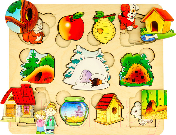 Изображение товара Развивающая игрушка Нескучные игры Где чей домик? / 7993