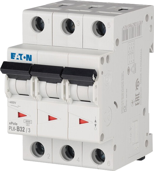 Выключатель автоматический Eaton PL6-B32/3 3P 32A B 6kA / 286592 — фото 3