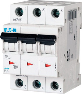 Выключатель автоматический Eaton PL6-B40/3 3P 40A B 6kA / 286593 — фото 3