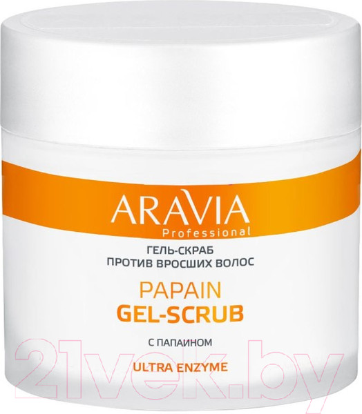 Изображение товара Гель перед депиляцией Aravia Professional Papain Gel-Scrub против вросших волоc (300мл)