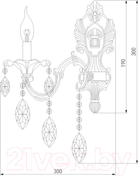 Изображение товара Бра Евросвет Veletta 10108/1 Strotskis (белый/прозрачный хрусталь)