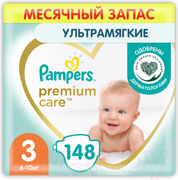 Изображение товара Подгузники детские Pampers Premium Care 3 Midi (148шт)